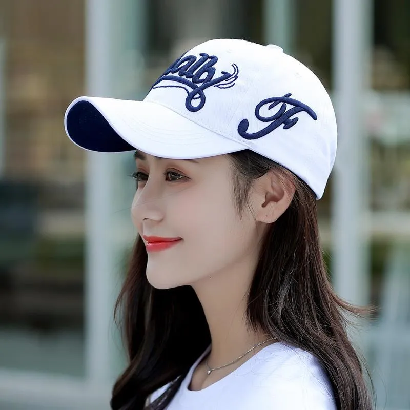 Casual Baseball Cap with Letter Embroidery in 100% Cotton