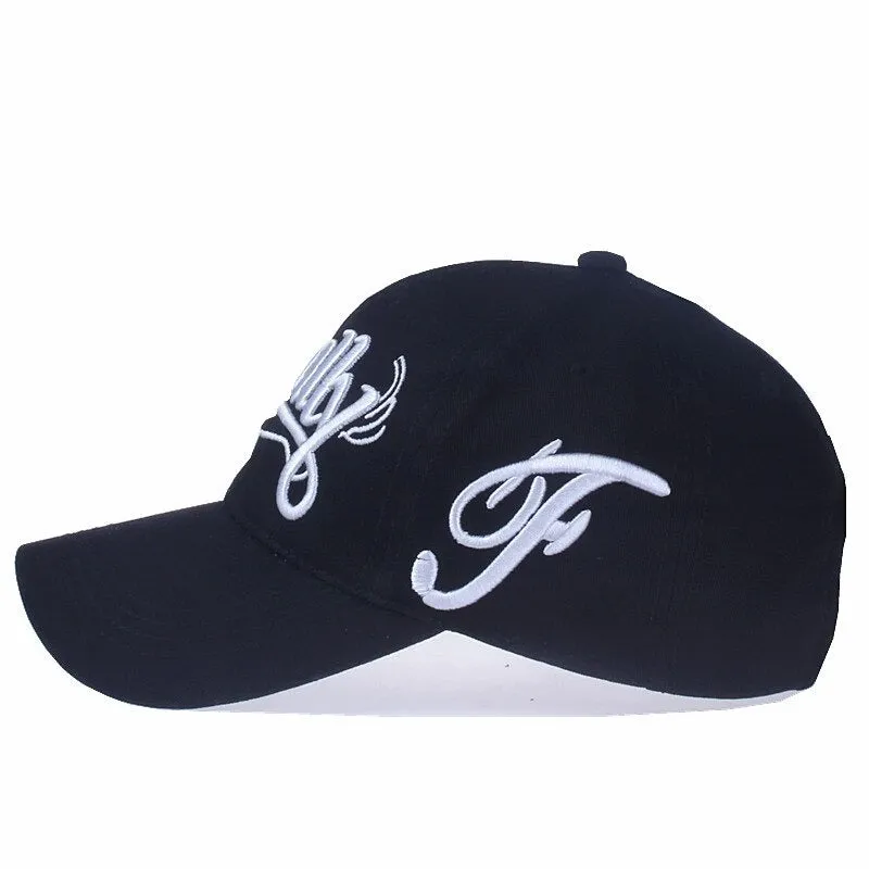 Casual Baseball Cap with Letter Embroidery in 100% Cotton