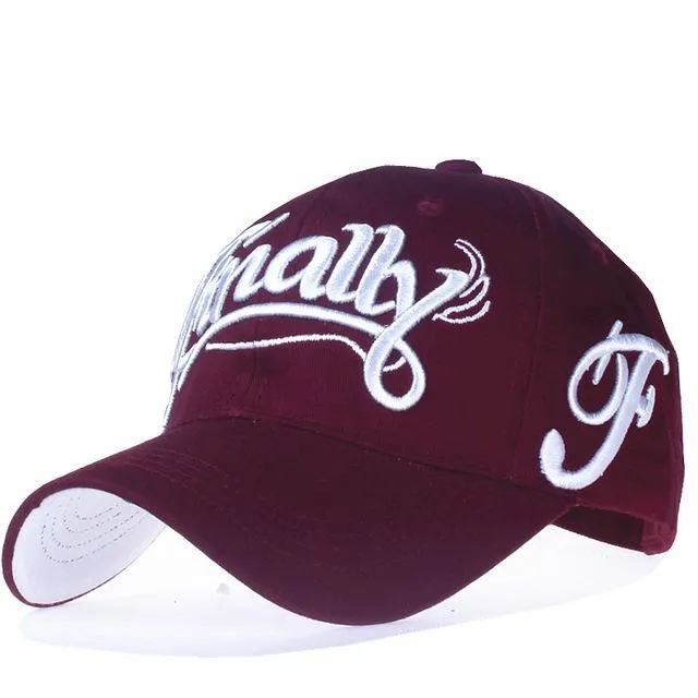 Casual Baseball Cap with Letter Embroidery in 100% Cotton