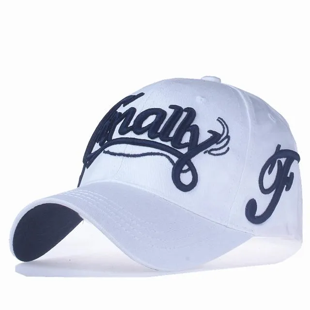 Casual Baseball Cap with Letter Embroidery in 100% Cotton