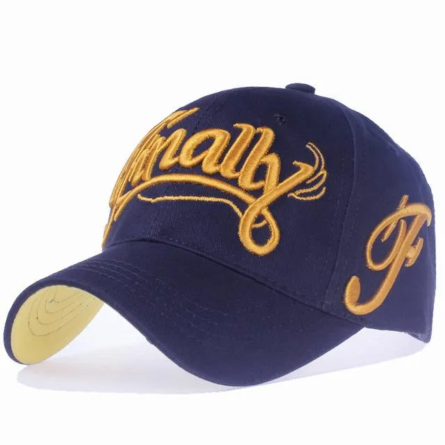 Casual Baseball Cap with Letter Embroidery in 100% Cotton