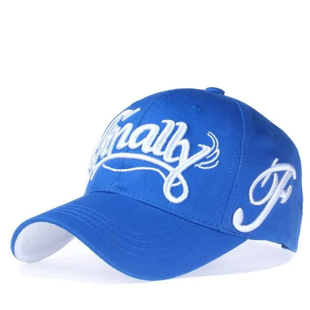 Casual Baseball Cap with Letter Embroidery in 100% Cotton