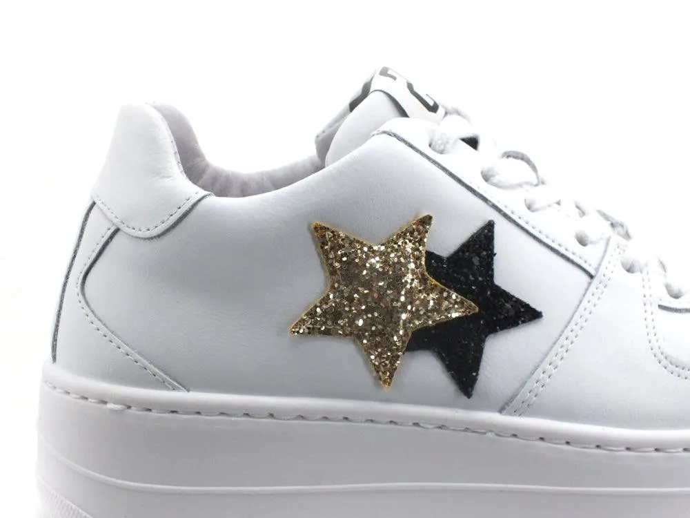 2STAR Low Platform Sneaker Queen White Gold Black