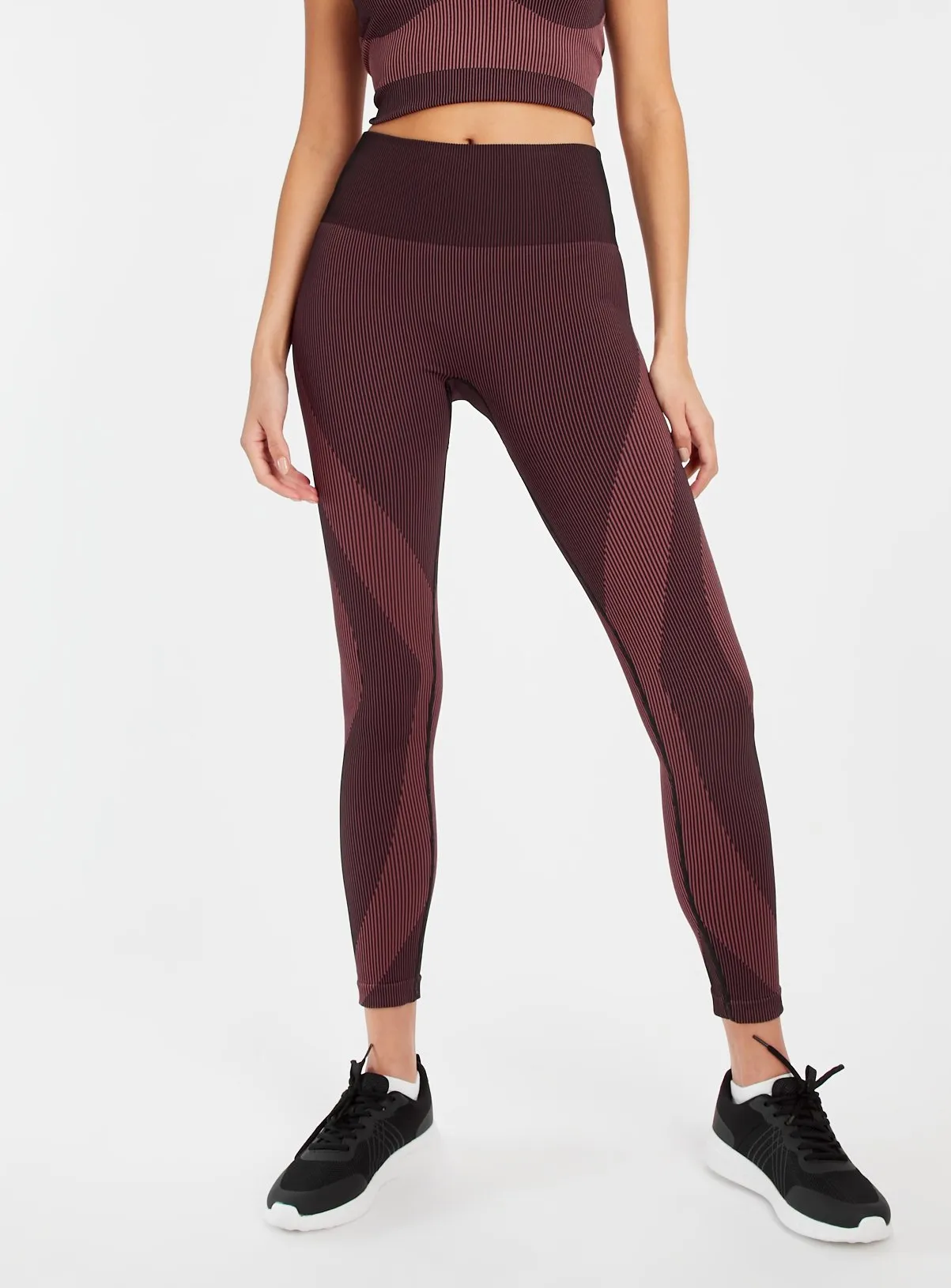 Active Burgundy Seamless Leggings - Size L | Sports Leggings | Tu