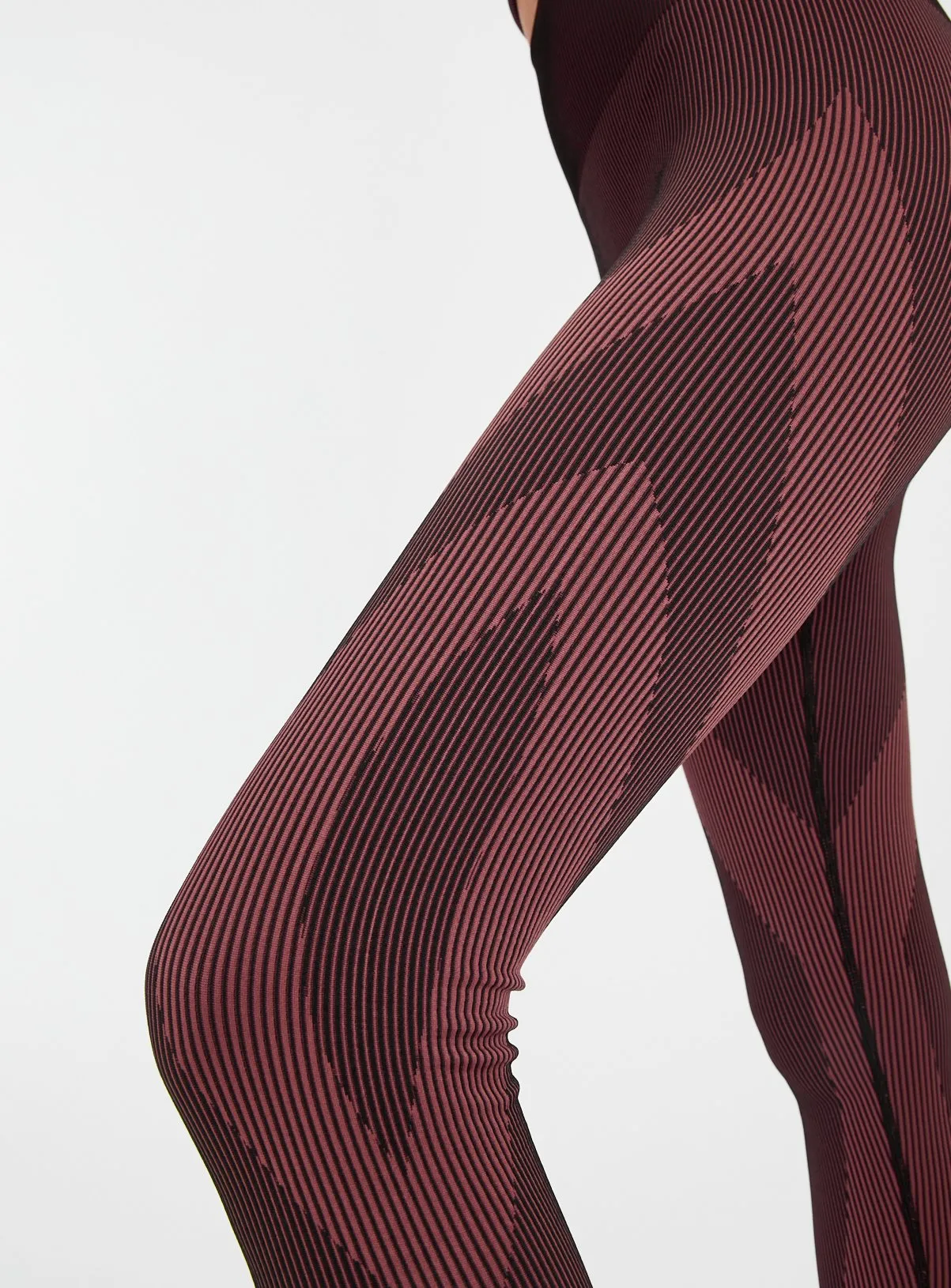 Active Burgundy Seamless Leggings - Size L | Sports Leggings | Tu