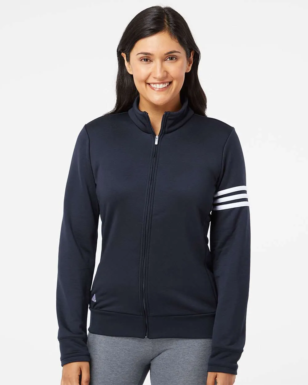 Adidas Women's French Terry Full-Zip Jacket - 3-Stripes