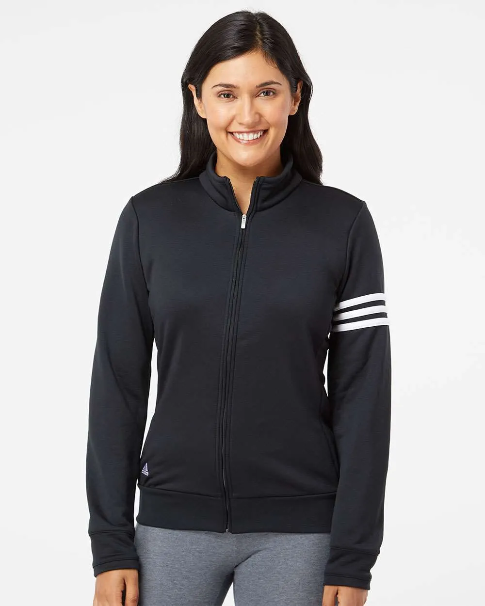 Adidas Women's French Terry Full-Zip Jacket - 3-Stripes