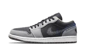 Air Jordan 1 Low Crater Black Grey - Men's Shoes