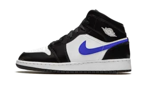 Air Jordan 1 Mid Black Racer Blue White - Men Shoe.