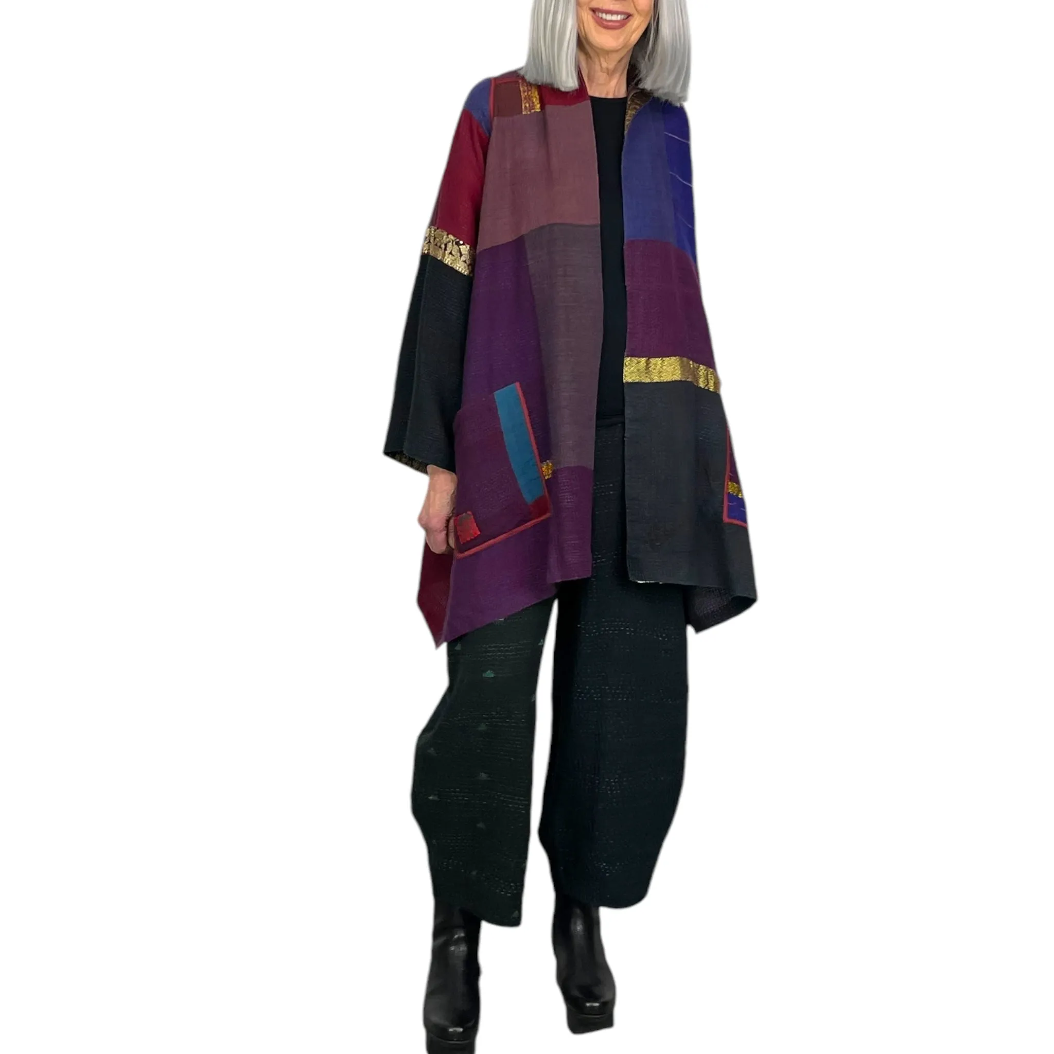 Ajrakh Print Ombre A-Line Coat