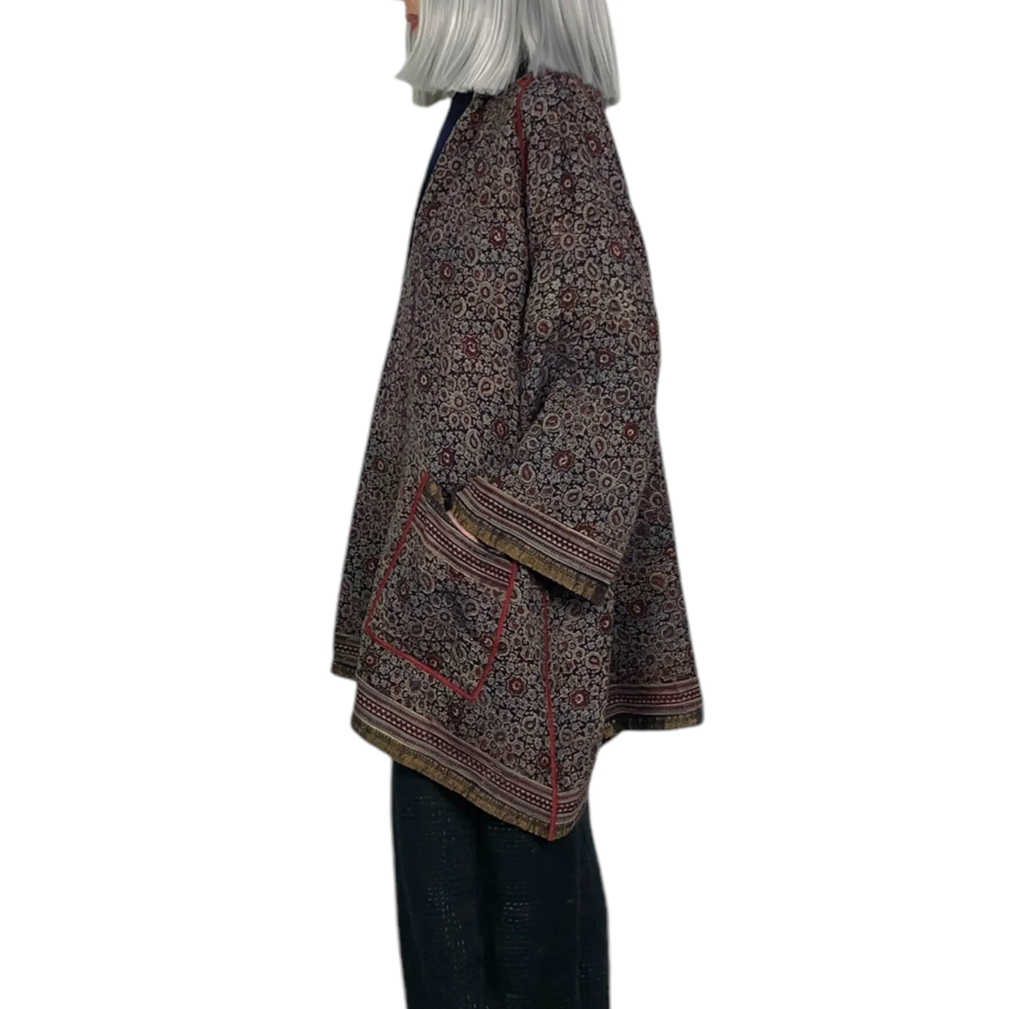 Ajrakh Print Ombre A-Line Coat