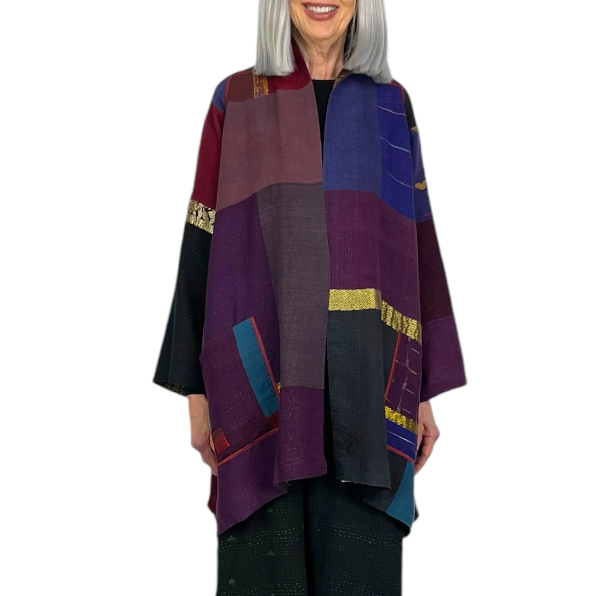 Ajrakh Print Ombre A-Line Coat