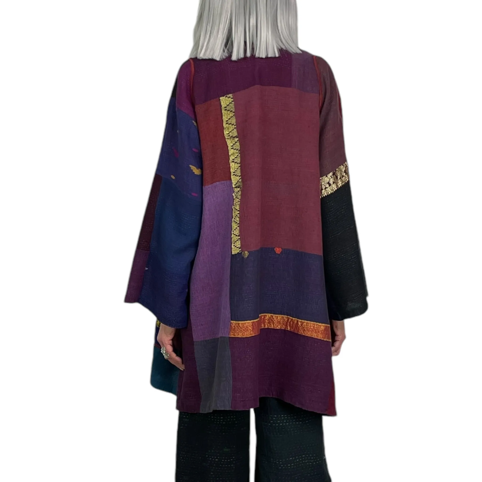 Ajrakh Print Ombre A-Line Coat