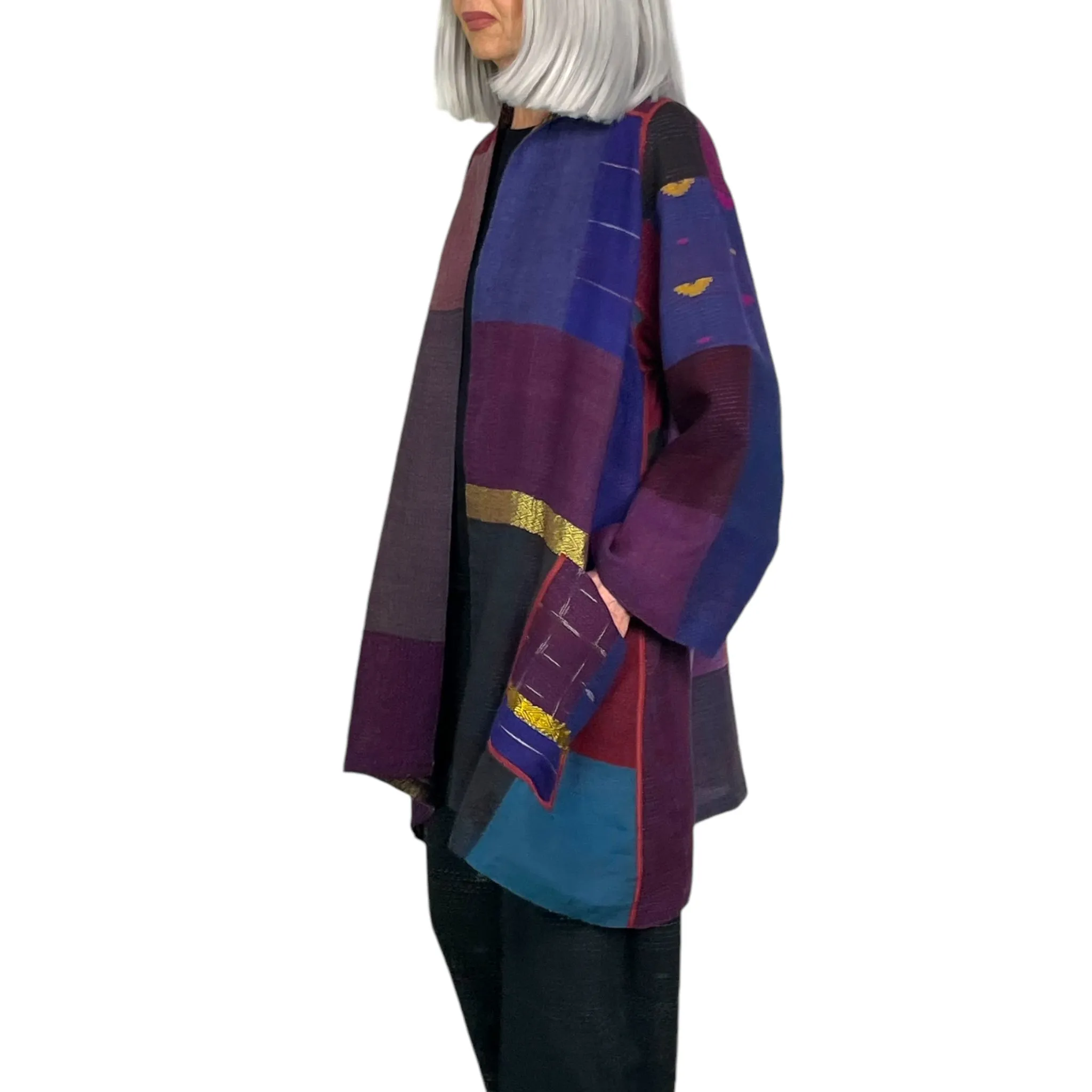 Ajrakh Print Ombre A-Line Coat