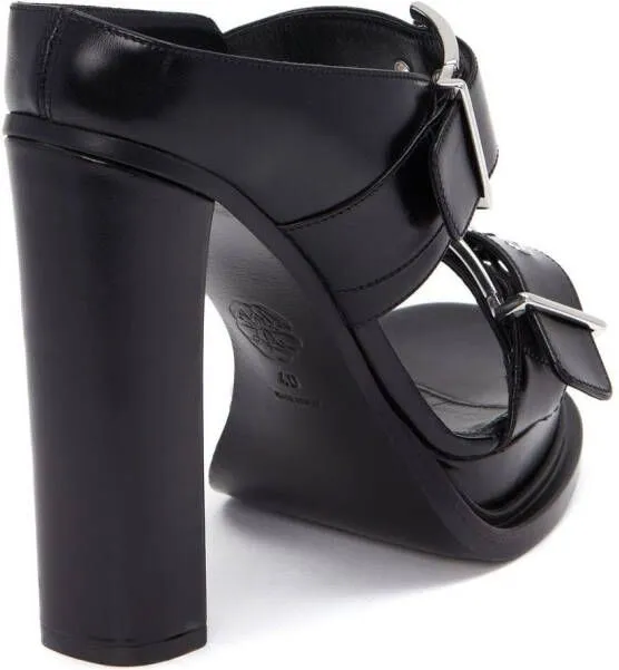 Alexander McQueen 120mm leather platform sandals Black