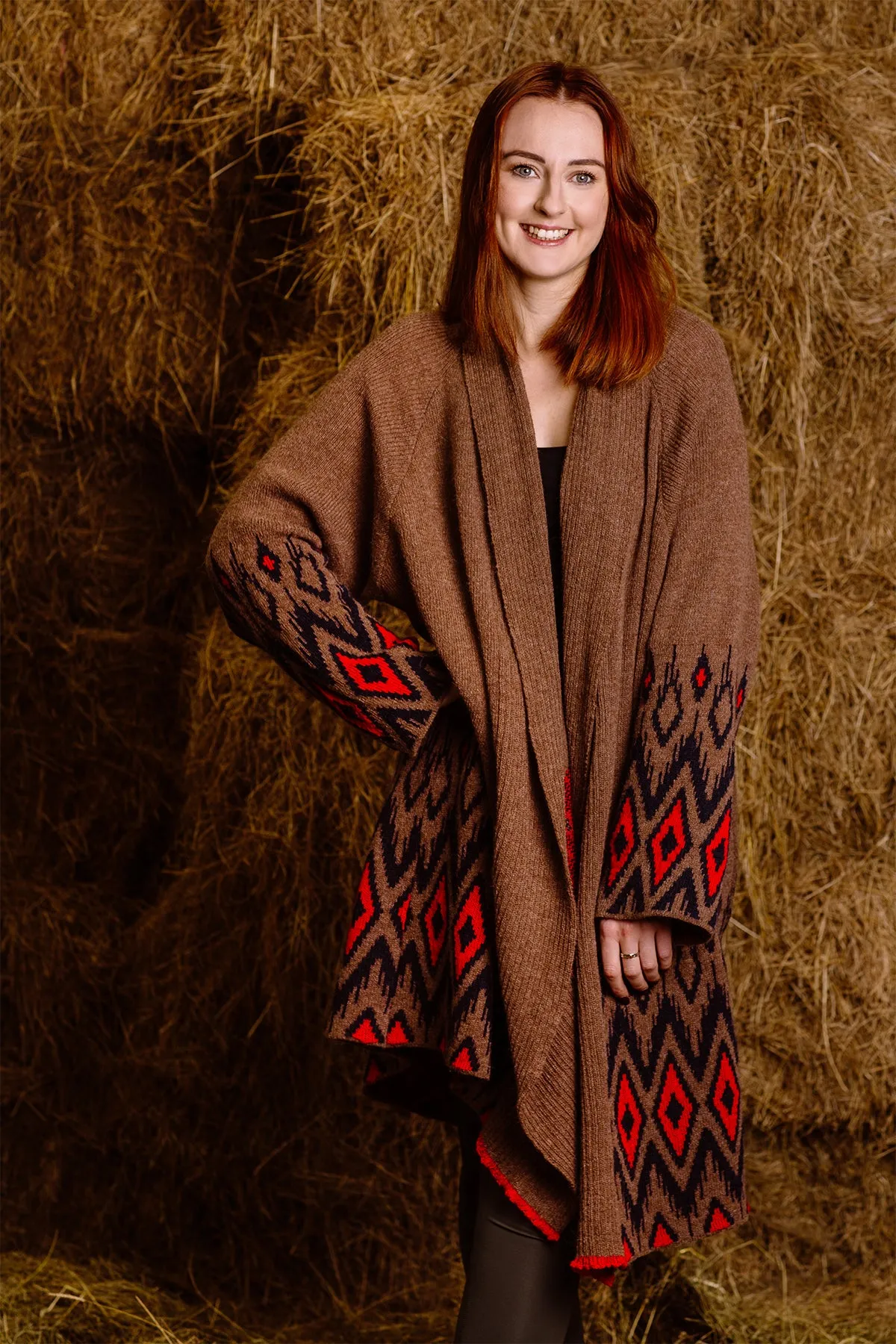 Alpaca Coatigan Earth Brown - Shop Now