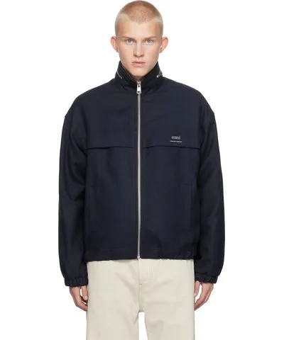 AMI NAVY 'Ami Alexandre Mattiussi' Windbreaker Jacket Men