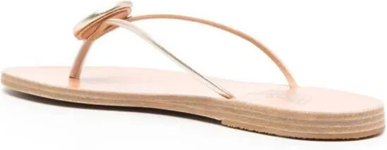 Strovilos Leather Flip Flops by Ancient Greek Sandals in Gold