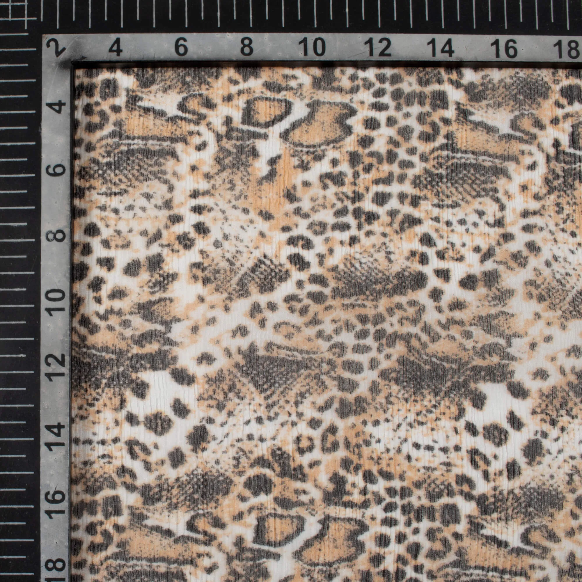 Animal Print Bemberg Chiffon Fabric - Black and Beige Digital Pattern