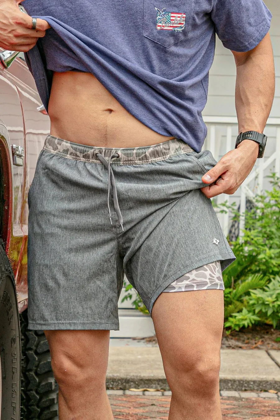 Athletic Shorts Grizzly Gray Deer Camo Liner