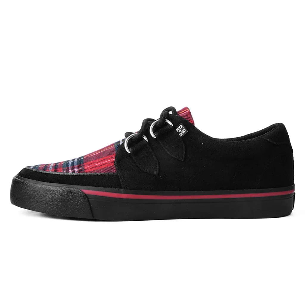 Black and Tartan Vegan Suede Creeper Sneaker