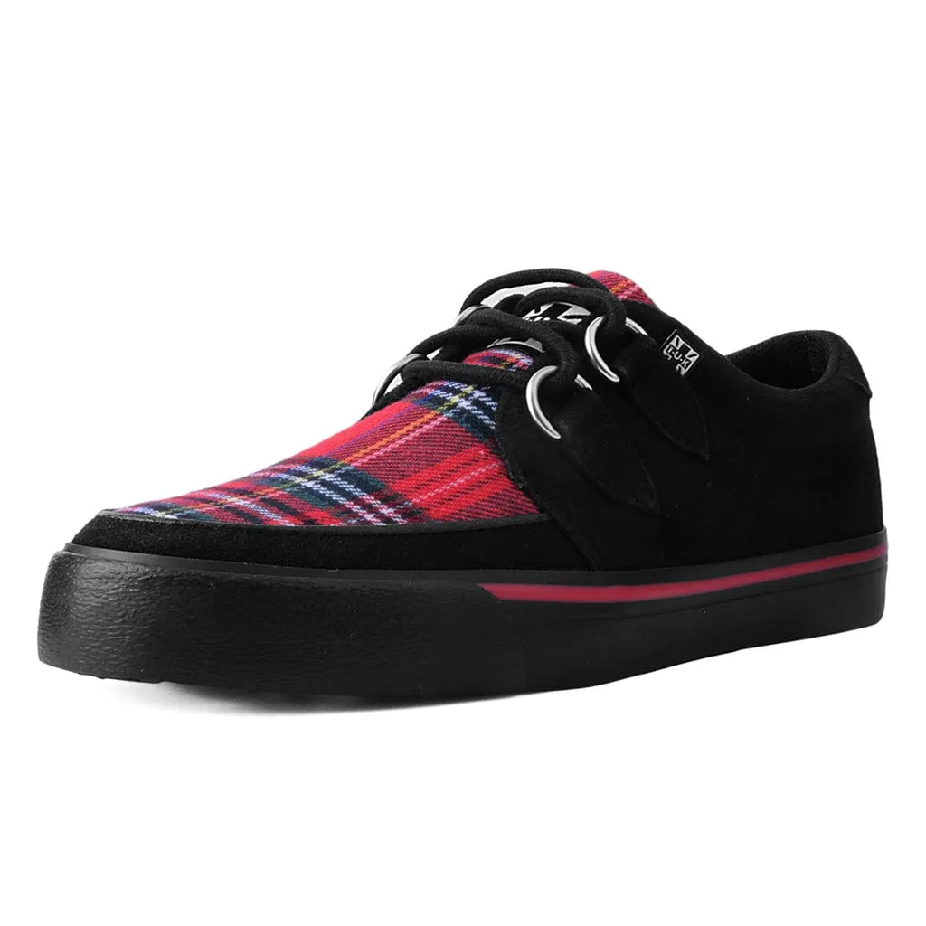 Black and Tartan Vegan Suede Creeper Sneaker