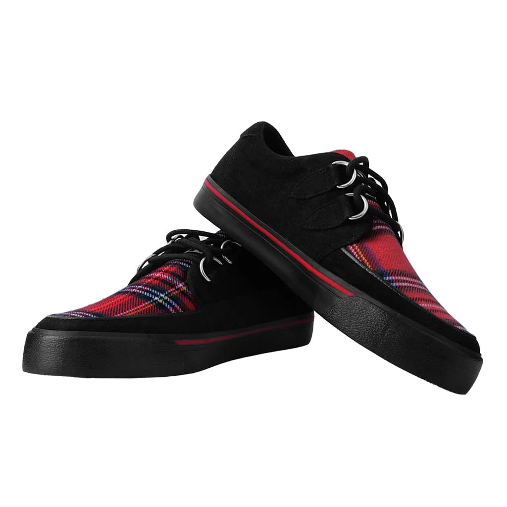 Black and Tartan Vegan Suede Creeper Sneaker