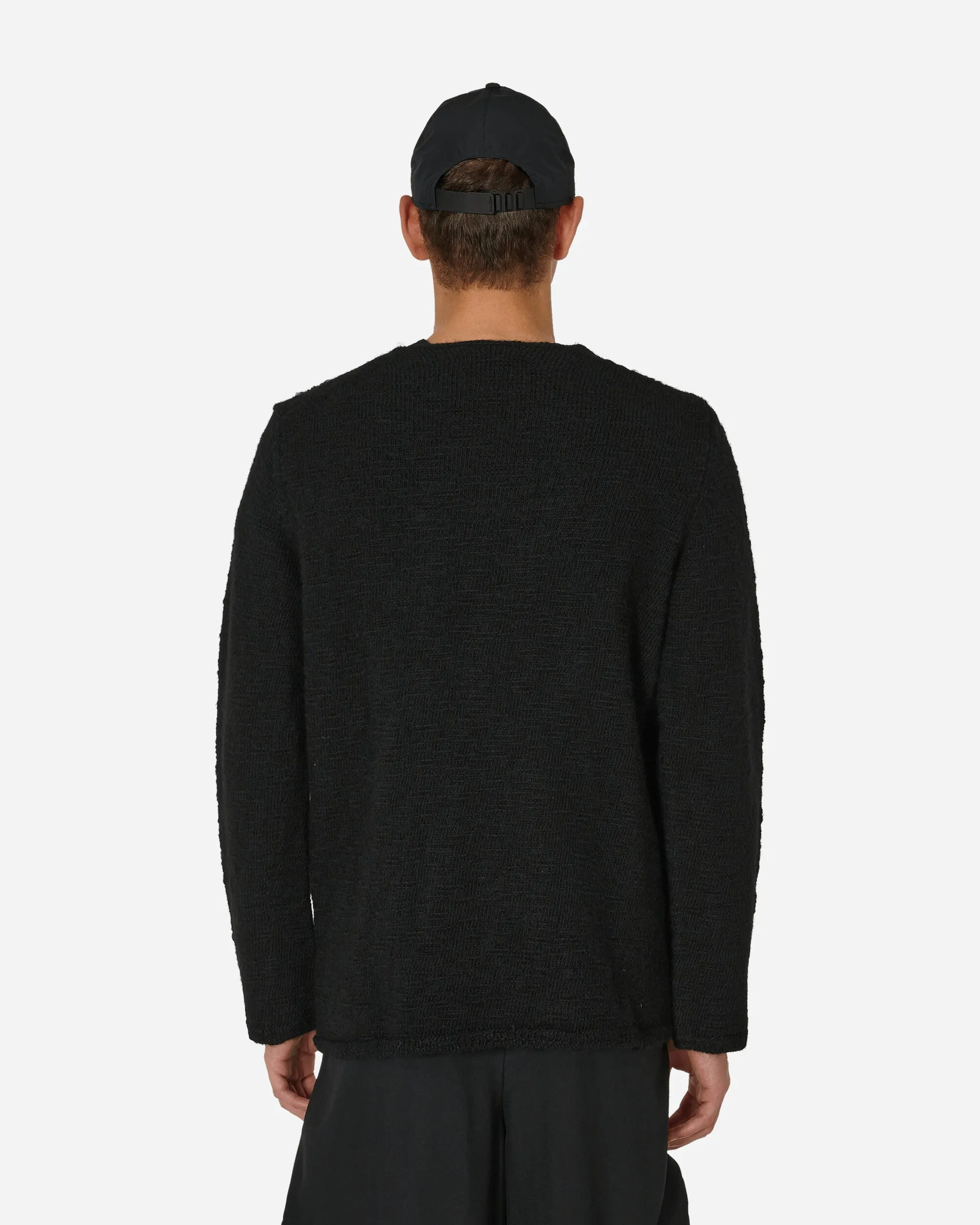 Black Distressed Crewneck Sweater