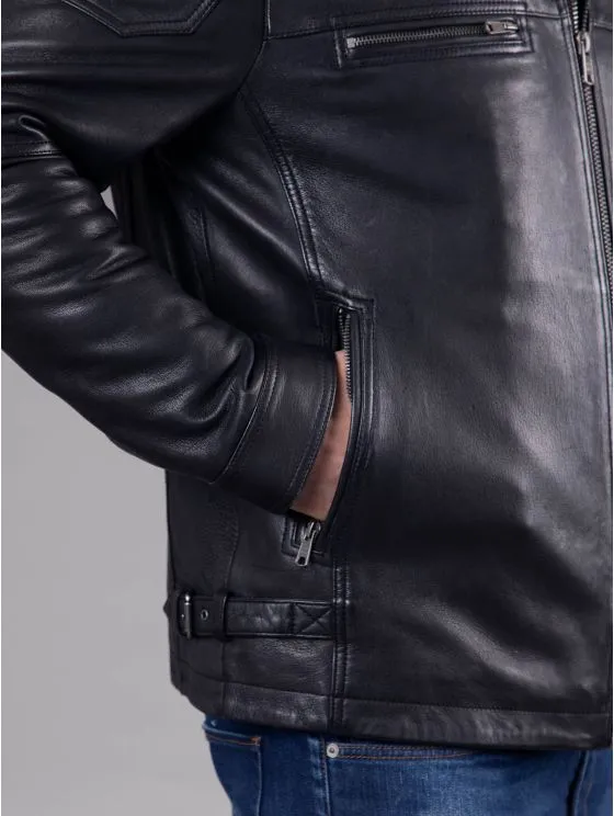 Black Gosforth Leather Coat