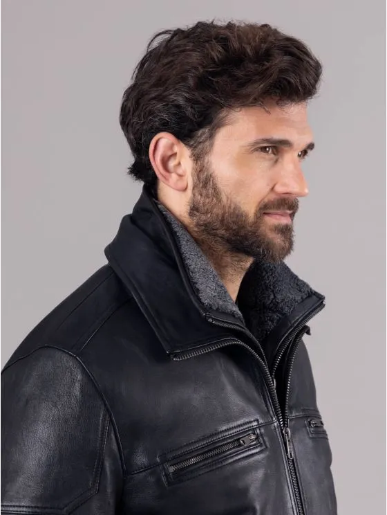 Black Gosforth Leather Coat