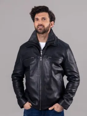 Black Gosforth Leather Coat