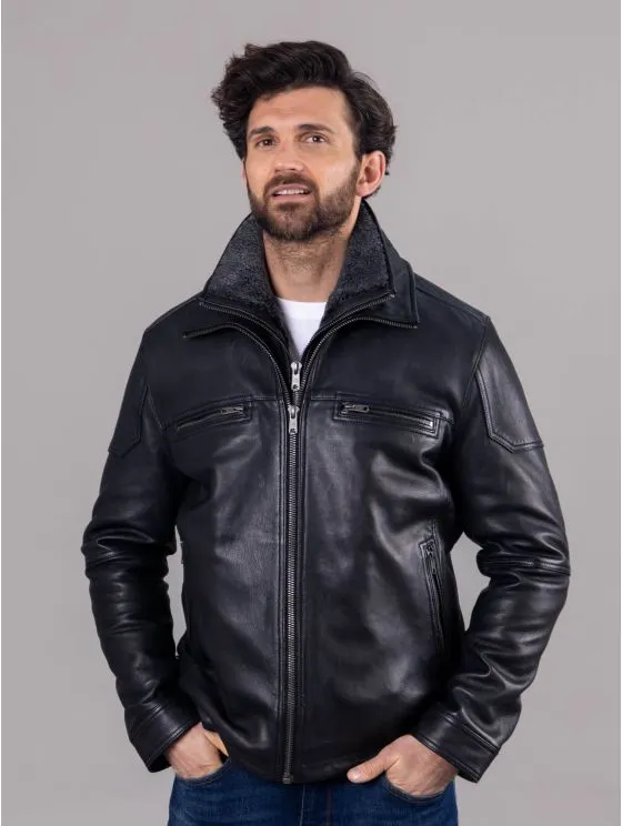 Black Gosforth Leather Coat