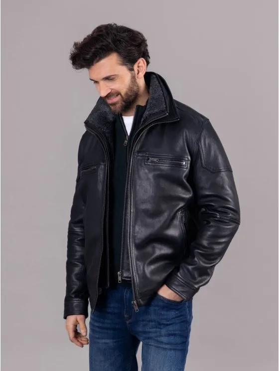 Black Gosforth Leather Coat