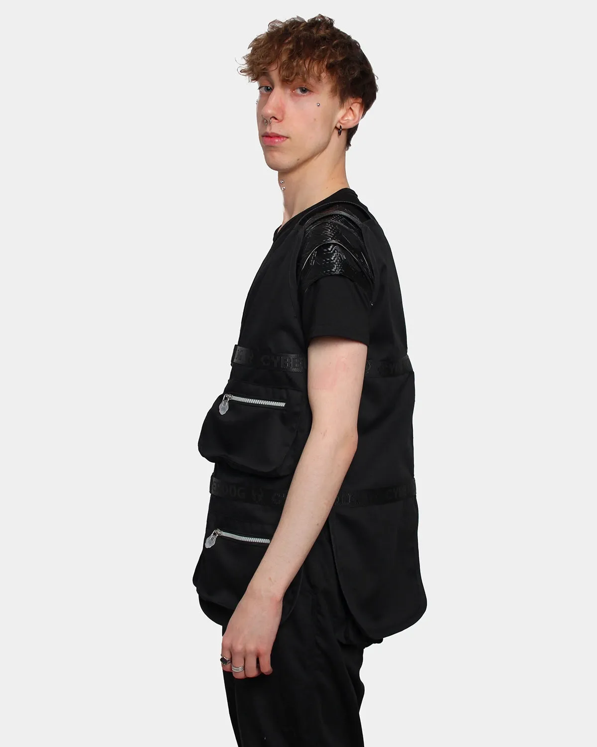 Black Multi Pocket Gilet Vest