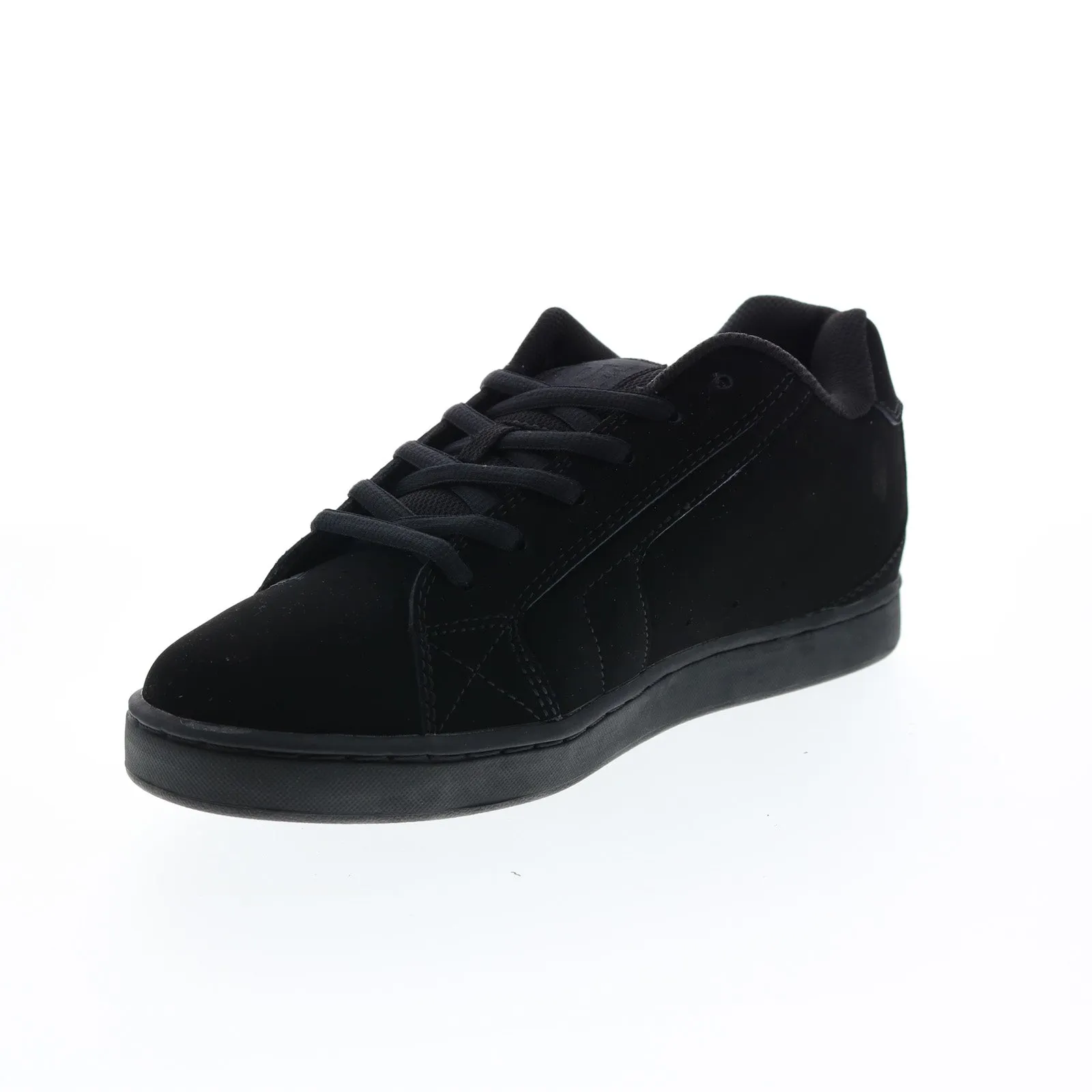 Black Nubuck Lace Up Skate Sneakers Shoes for Men - DC NET 302361-3BK