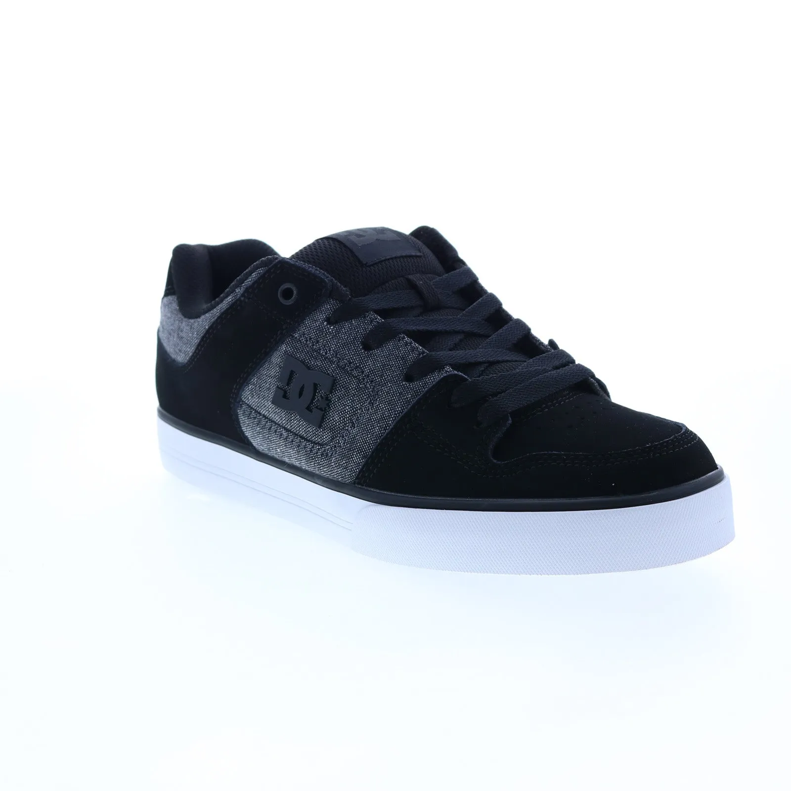 Black Nubuck Lace Up Skate Sneakers Shoes for Men - DC Pure 300660-XKSK