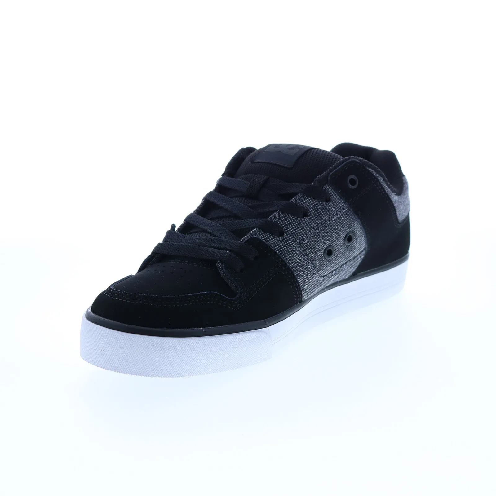 Black Nubuck Lace Up Skate Sneakers Shoes for Men - DC Pure 300660-XKSK