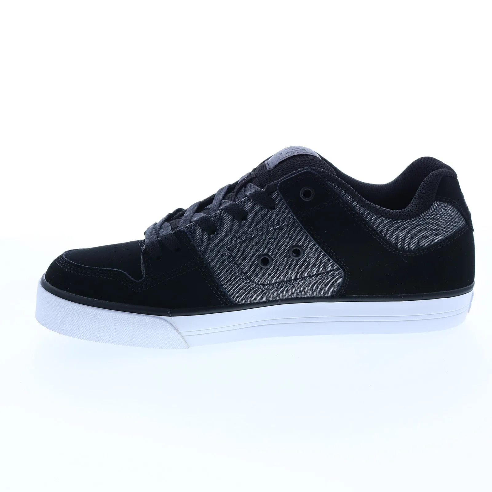 Black Nubuck Lace Up Skate Sneakers Shoes for Men - DC Pure 300660-XKSK