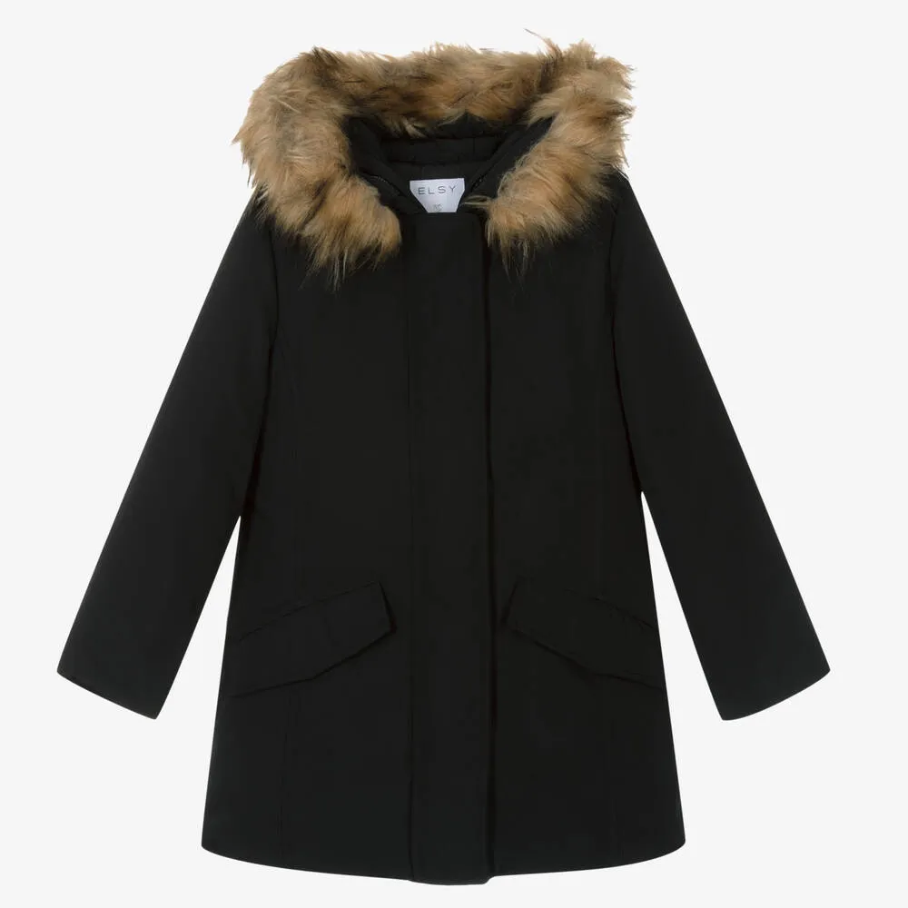 Black Puffer Jacket for Girls