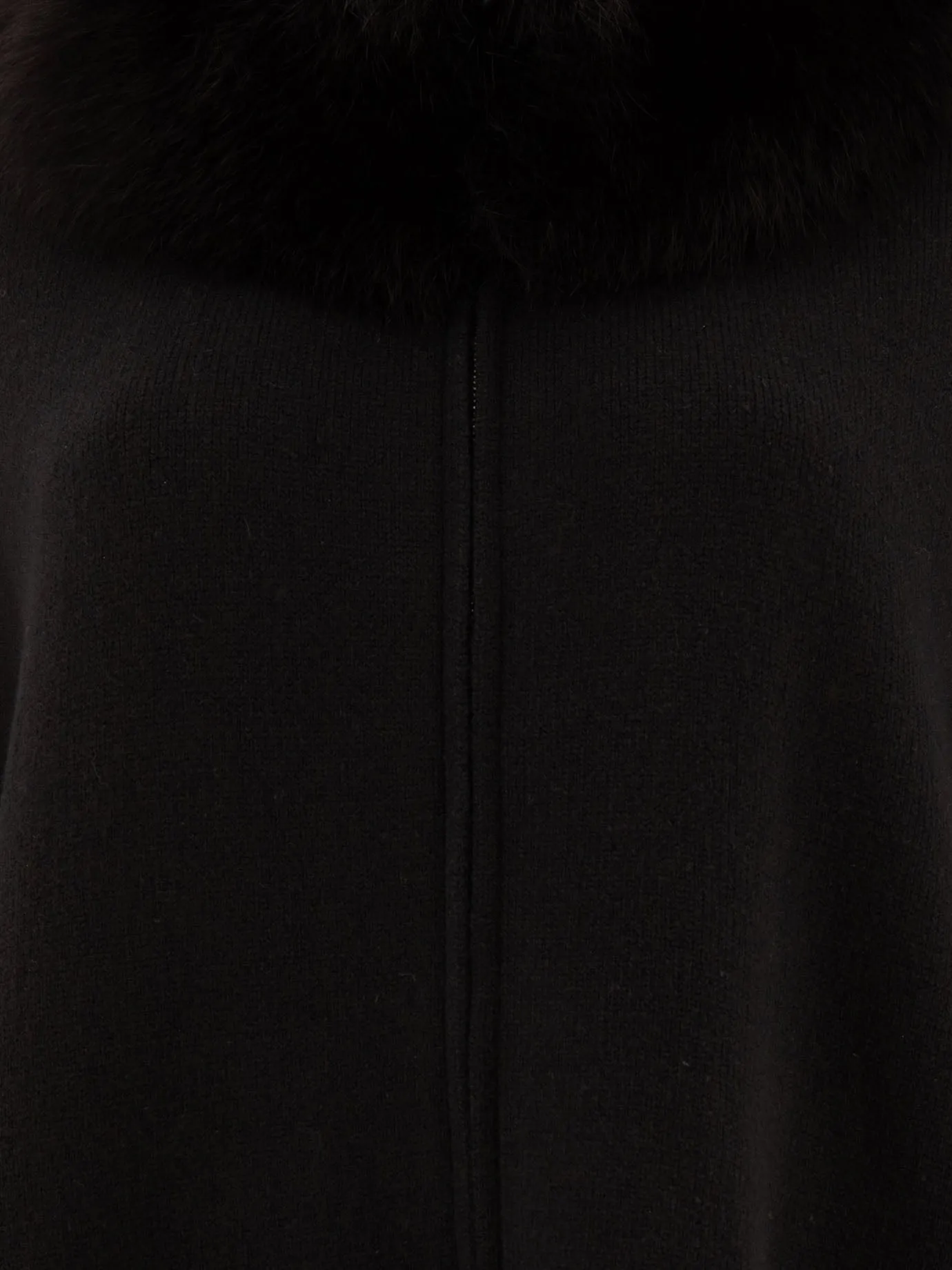 Black Wool Cashmere Poncho - GIOVI Luxe