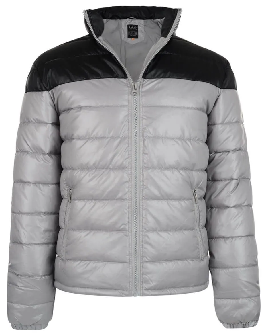 Light Grey Shiny Puffer Jacket by Blend