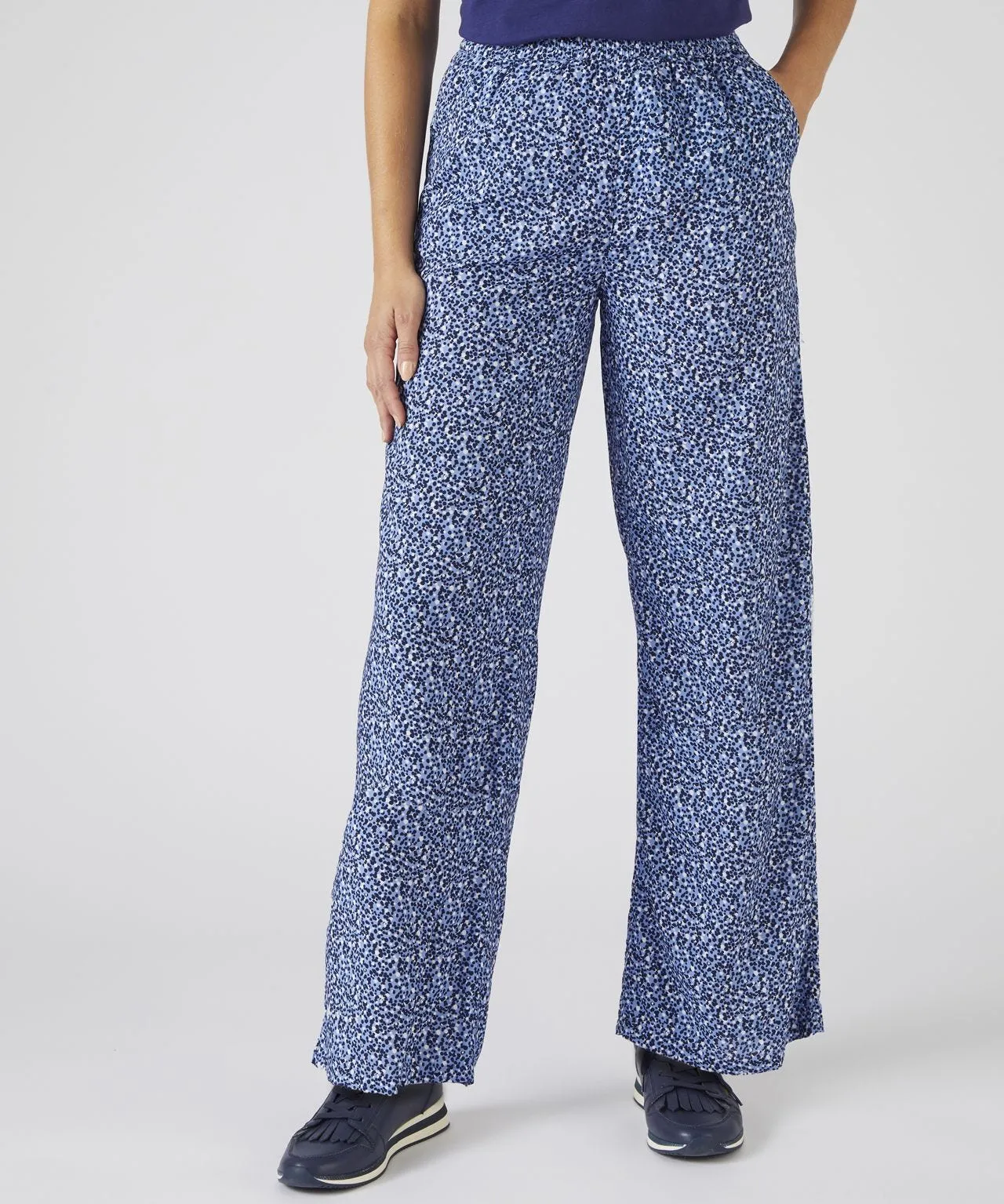 Blue Dots Wide Leg Trousers