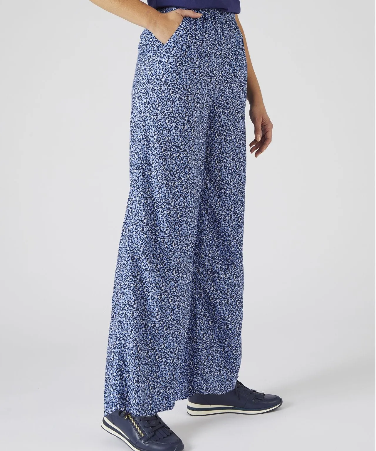 Blue Dots Wide Leg Trousers