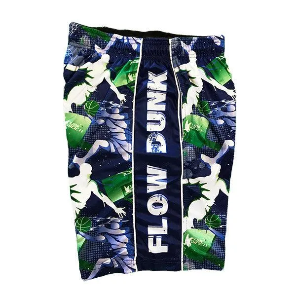 Blue Green Dunk Shorts for Boys