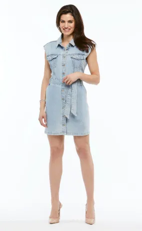 Blue Jean Cap Sleeve Dress