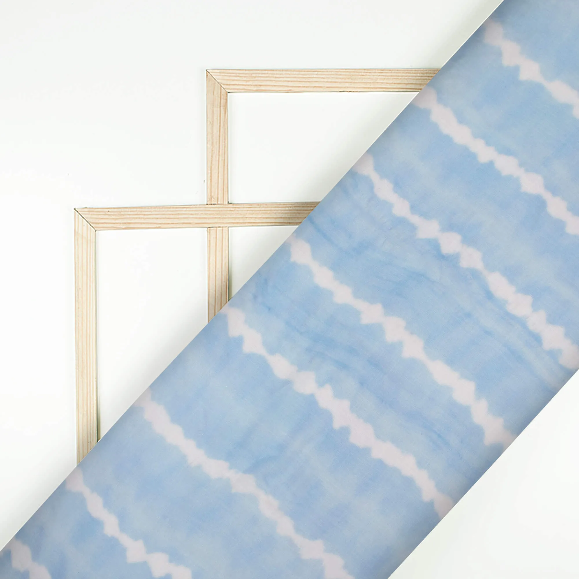 Blue Shibori Print Bemberg Chiffon Fabric