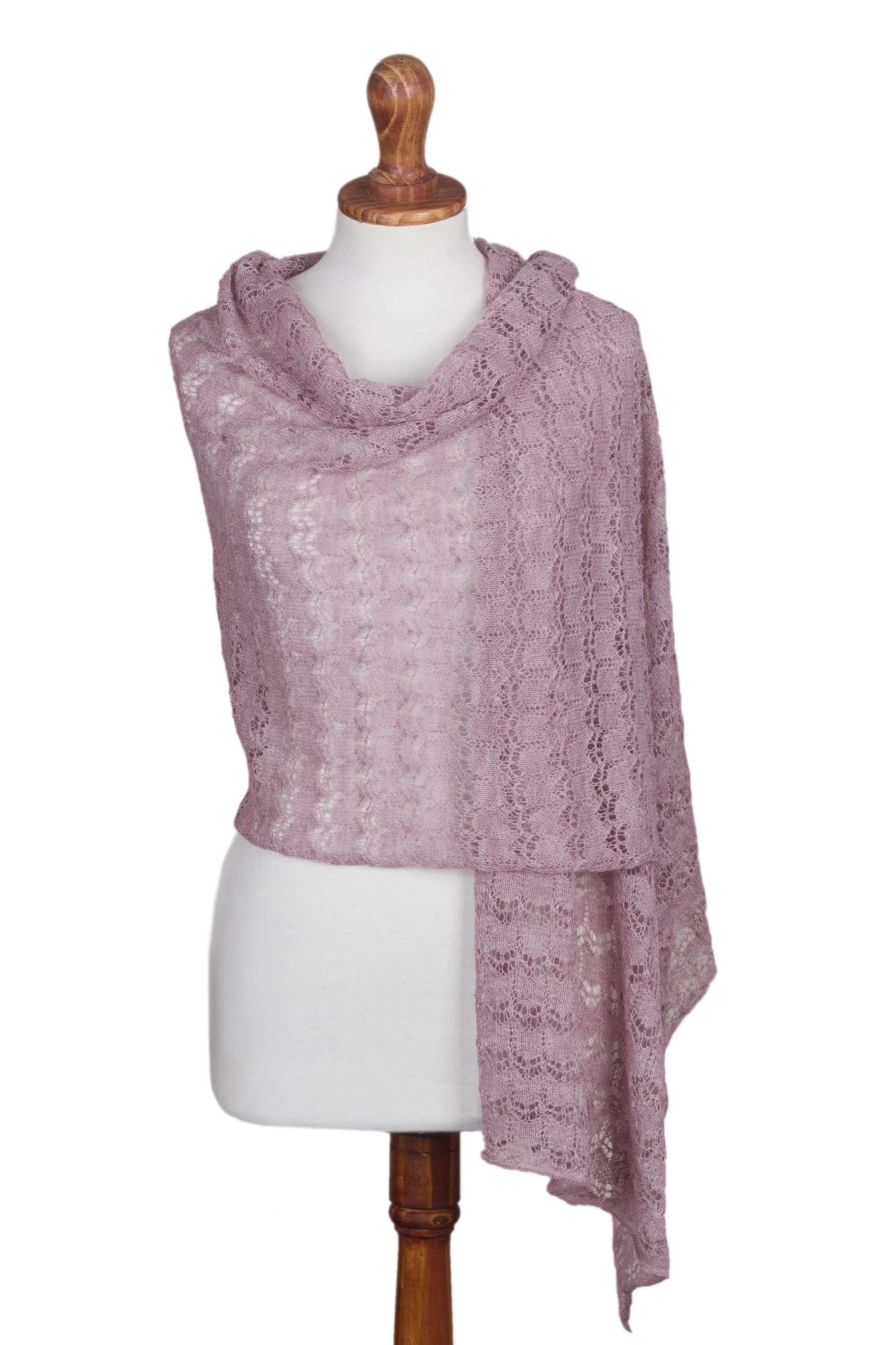 Blush Baby Alpaca Shawl - Dreamy Texture in 100% Baby Alpaca, Peru