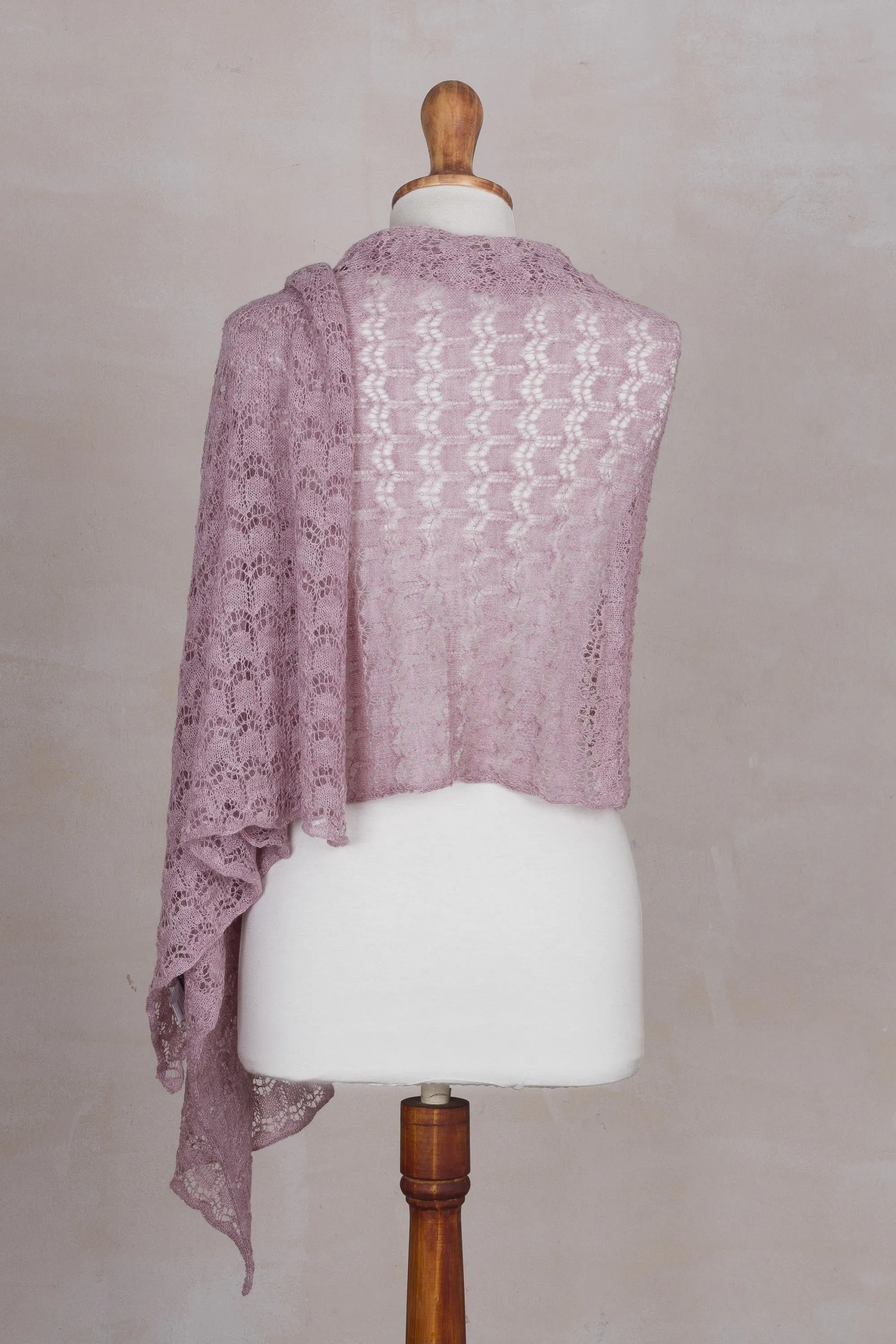 Blush Baby Alpaca Shawl - Dreamy Texture in 100% Baby Alpaca, Peru