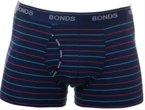 Bonds Microfibre Guyfront Trunk Underwear Pack - Navy/Red/Aqua Striped - 10 Pack