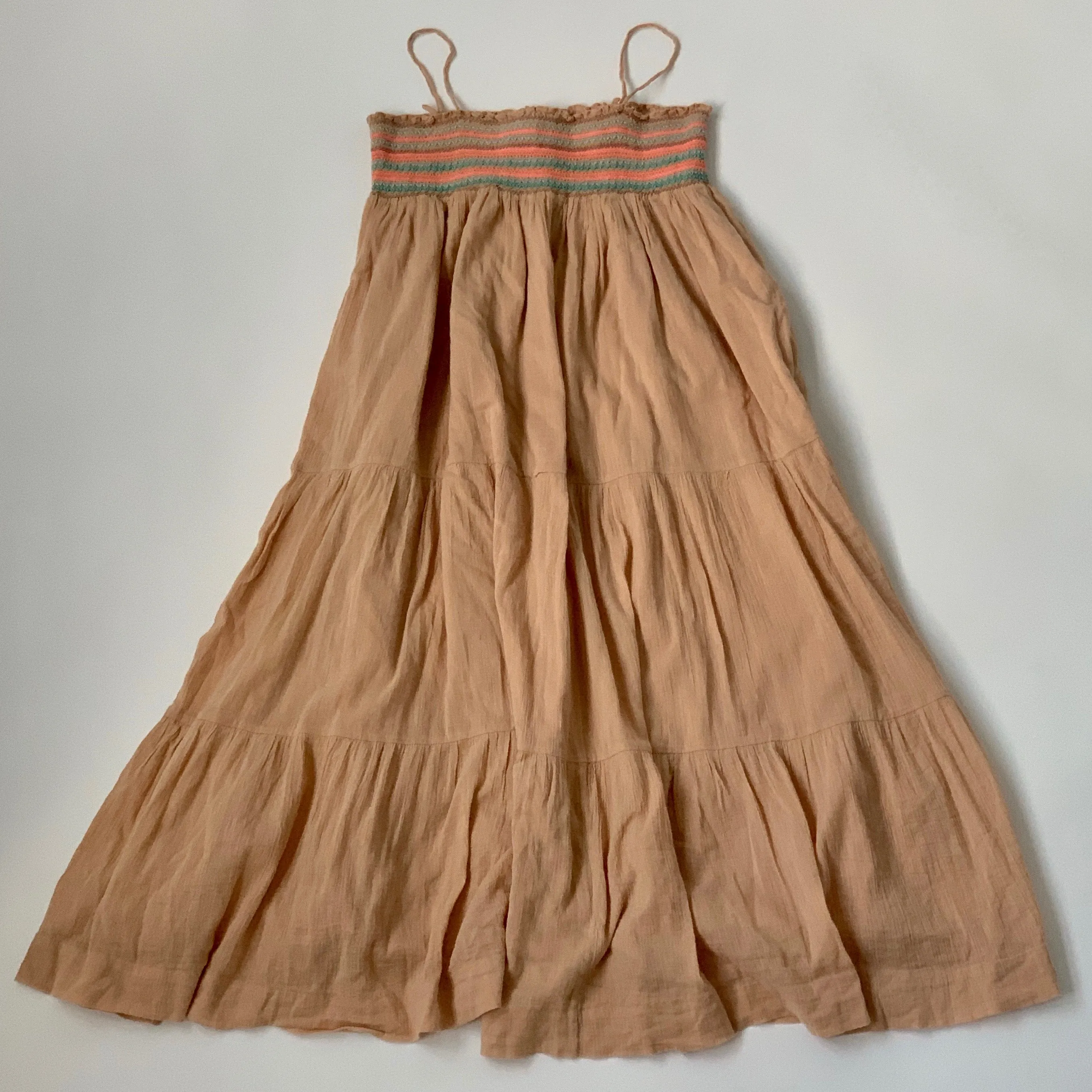 Bonpoint Long Apricot Cotton Sundress: 12 Years - Shop Now